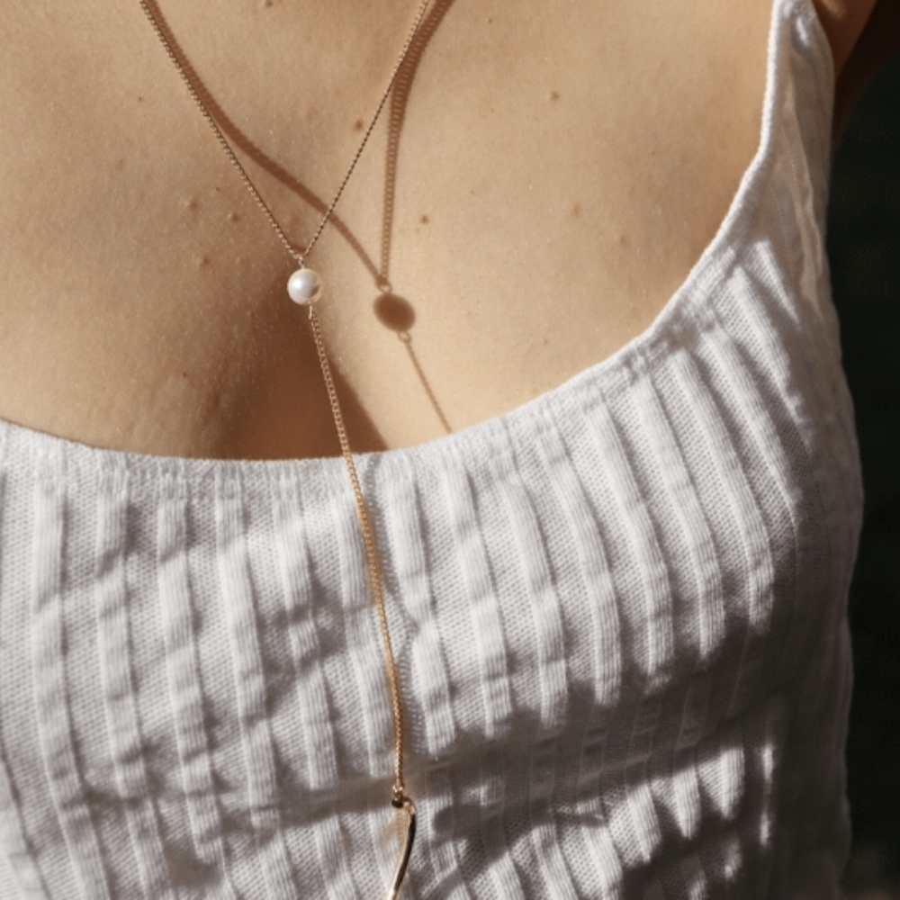 Michelle Campbell Jewelry Women's Pearl Talon Lariat Necklace